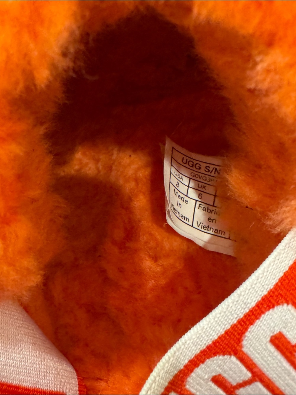 UGG Fluff Slide Mule in Bright Orange Shearling - Picture 8 of 10
